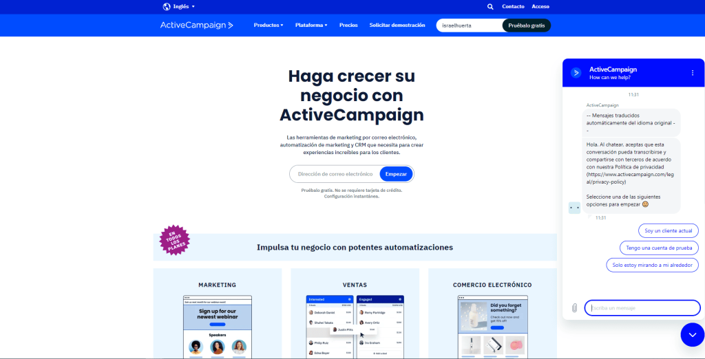 ActiveCampaign soporte en español